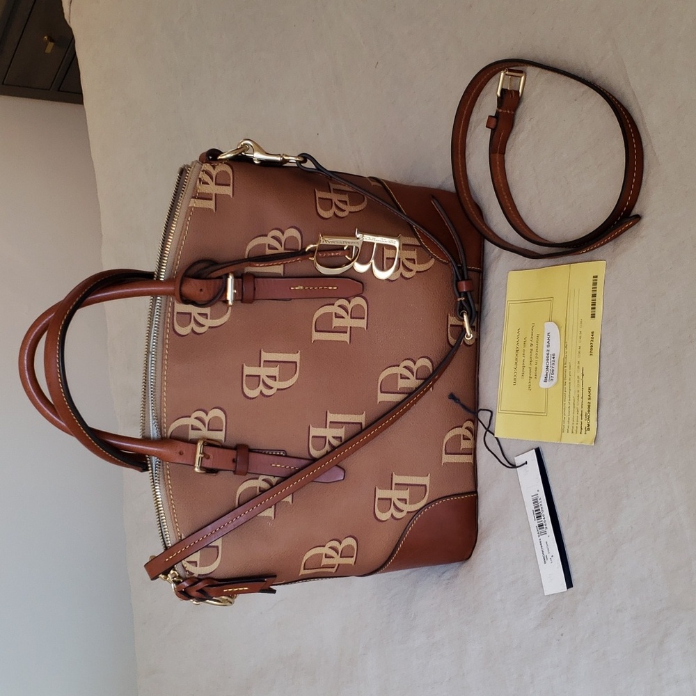 Dooney & Bourke Tan Monogram Satchel